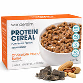 WonderSlim protein cereal chocolate peanut butter serving bowl ready for breakfast