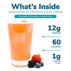 WonderSlim protein fruit drink glass pour captures refreshing serving idea