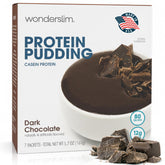 WonderSlim protein pudding dark chocolate pour shows rich texture ideal for a snack