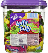 Wonka Laffy Taffy 145 ct tub of assorted flavors, ideal for sharing.