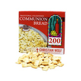 World Communion Cups unleavened bread squares on a service tray, ideal for church use.