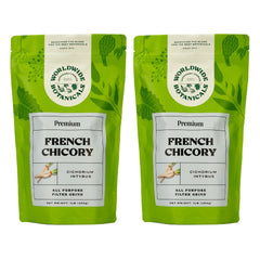 Worldwide Botanicals French chicory root bag ready for caffeine-free brew