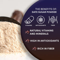 Worldwide Botanicals gluten-free date sugar label, suitable for gluten-free desserts.