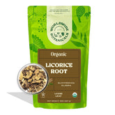 Worldwide Botanicals licorice root cut and sift close-up for aromatic, naturally sweet tea blends.