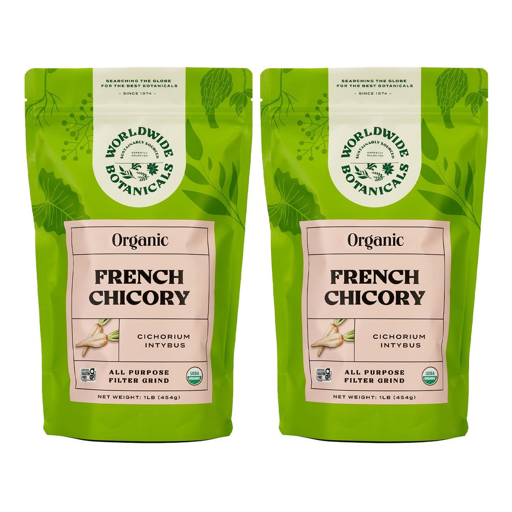 Worldwide Botanicals chicory root ground for coffee-like brew aroma