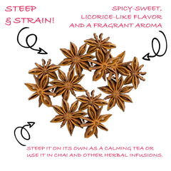 Worldwide Botanicals organic star anise bunch ready for bouquet garni or tea