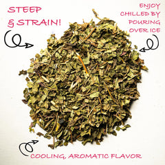 Worldwide Botanicals peppermint tea packaging shows a resealable pouch for freshness.