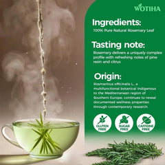WOTIHA rosemary leaves closeup showing natural, pure herbal material.