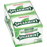 Wrigley's Spearmint gum bulk pack with 15 sticks, ideal for desk or bag freshness.