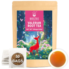 WT WEETEE Valerian root tea bag front view for a calming ritual