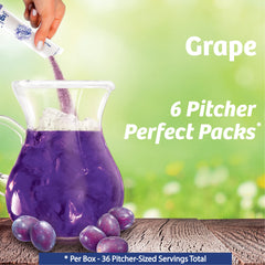Powder dissolving in water with Wyler's Light grape flavor.