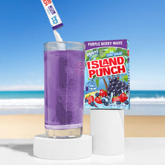 Purple Berry Wave stick stirred to reveal tropical flavor.