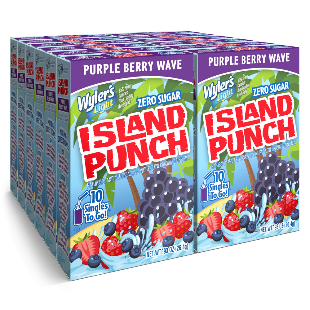 Wyler's Light Island Punch Purple Berry Wave stick for on-the-go hydration.