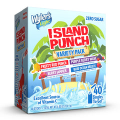 Wyler's Light Island Punch singles to go: convenient box for tropical hydration.