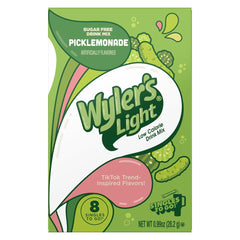 Wyler's Light Pickle Lemonade powder dissolves in water for on-the-go refreshment.