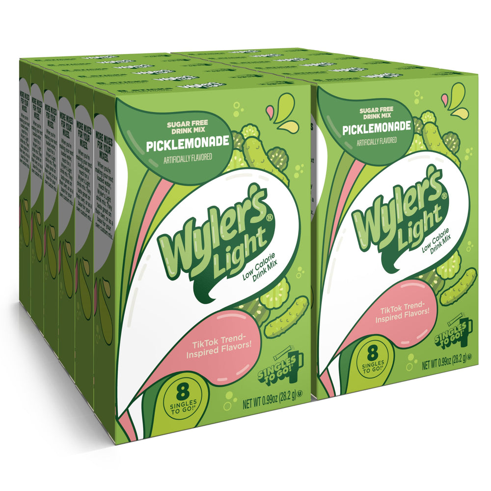 Wyler's Light Picklemonade packet being poured into water for hydration