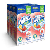 Wyler's Light strawberry lemonade pitcher packs being mixed to flavor water sugar-free