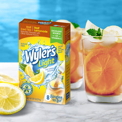Box of Wyler's Light Singles To Go packets ready for office or gym hydration.
