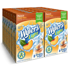 Wyler's Light Peach Iced Tea packets for on-the-go hydration.
