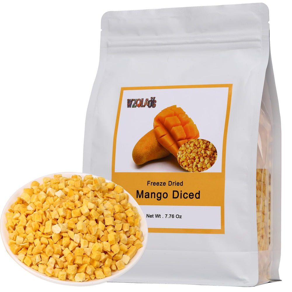 WZQLAOYS freeze-dried diced mango package preserves natural flavor for snacking