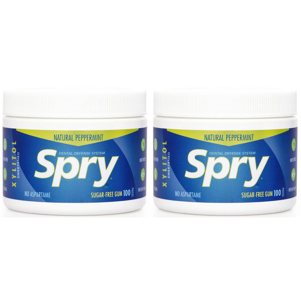 Xlear Spry Peppermint gum pack designed for fresh breath and sugar-free chewing.