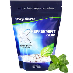 XyloBurst Peppermint gum 500-count bag for fresh breath on the go