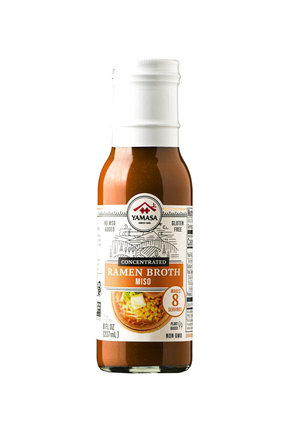 Yamasa artisanal miso ramen broth bottle being poured for rich umami flavor