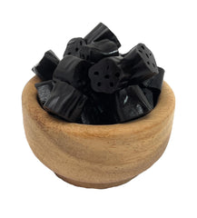 YANKEETRADERS Black Licorice Bites texture close-up conveys softness and chewiness