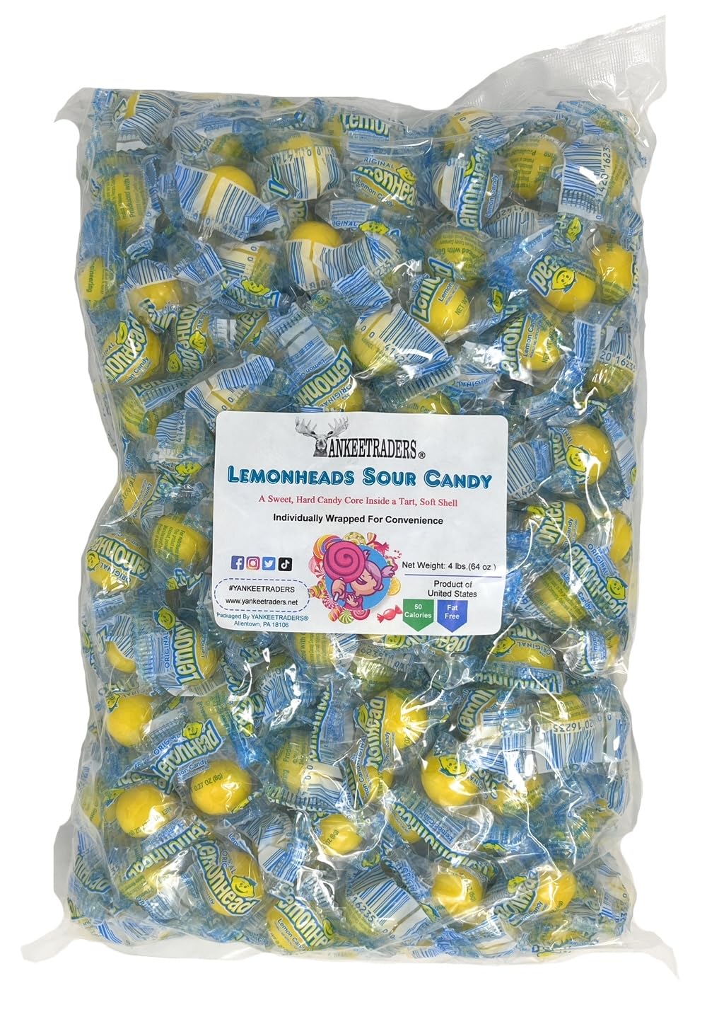 YANKEETRADERS Lemonhead bulk 4lb candy pack for gatherings