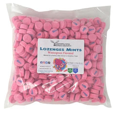 YANKEETRADERS Wintergreen Lozenges pink mints close-up highlighting classic mint flavor.