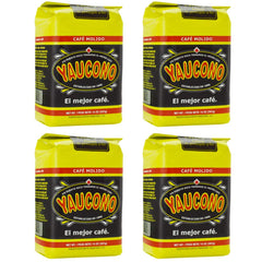 Yaucono ground coffee four-pack front view, ideal for quick morning brews