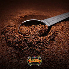 Steaming cup of Yaucono instant coffee reveals rich aroma.