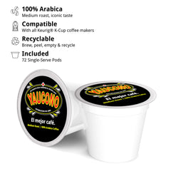 Yaucono pods dispensed into a Keurig for a quick cup.