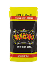 Yaucono whole bean coffee bag showcasing freshness and island heritage.
