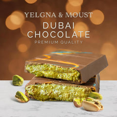 Golden kunafa-inspired layers in Dubai chocolate bar