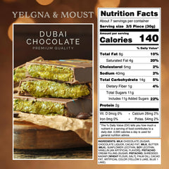 Dubai chocolate bar with kataifi crumble texture detail