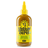 Yellowbird Organic Serrano Hot Sauce bottle front showing bold tangy flavor.