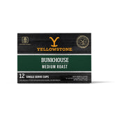Yellowstone Bunkhouse box of recyclable pods for quick, mess-free mornings.