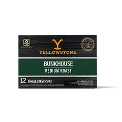 Yellowstone Bunkhouse box of recyclable pods for quick, mess-free mornings.