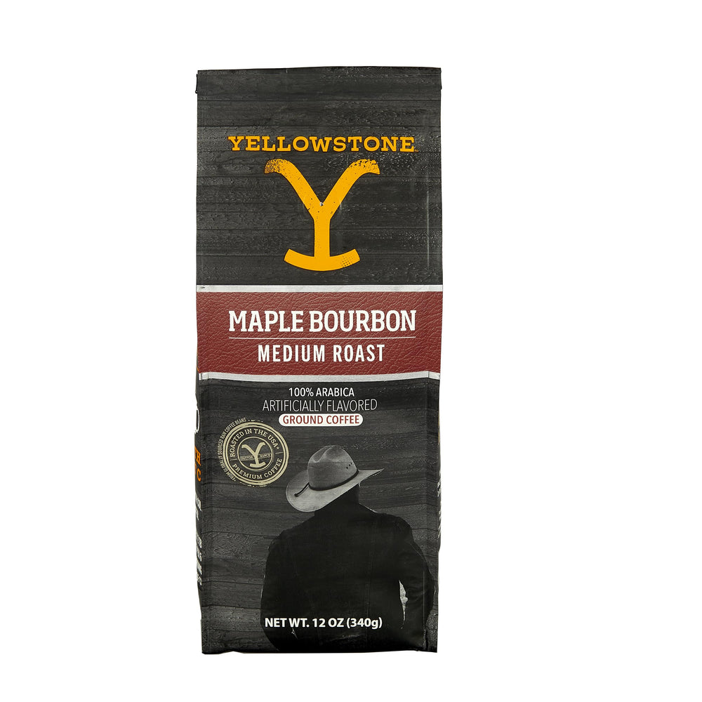 Yellowstone Maple Bourbon coffee packaging with premium Arabica beans for a smooth morning ritual