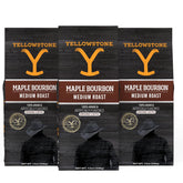 Yellowstone Maple Bourbon coffee packshot: premium grounds for a bold morning ritual.