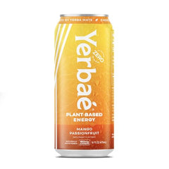 Yerbaé Mango Passion Fruit can close-up with natural stevia sweetness