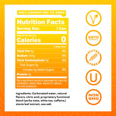Yerbaé Mango Passion Fruit can side view highlighting clean ingredient profile