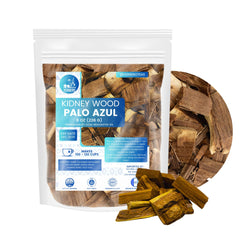 Yerbero Palo Azul tea brew with deep azure hue and earthy aroma.