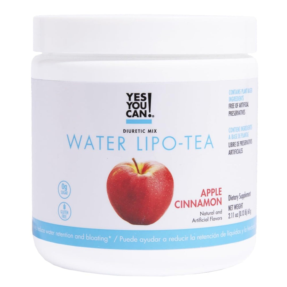Yes You Can Water Lipo Tea packaging highlights natural ingredients for a wellness routine.