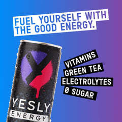 Yesly Energy Drink ingredients label highlights magnesium and potassium