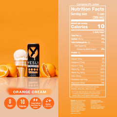 Yesly Energy Orange Cream can side view highlighting sugar-free formula and sleek can