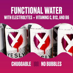 Yesly Black Cherry glass serve captures balanced flavor for quick hydration.