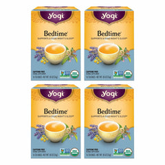 Yogi Bedtime Tea box packaging invites a calming evening ritual.