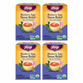 Yogi Blueberry Sage Stress Relief tea pack for a calming ritual